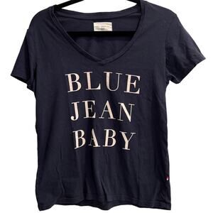 Sol Angeles Size Extra Small Navy Blue V Neck Blue Jean Baby Graphic Tee